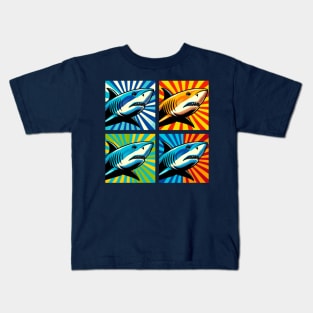 Pop Shark Art - Trendy Marine Life Kids T-Shirt